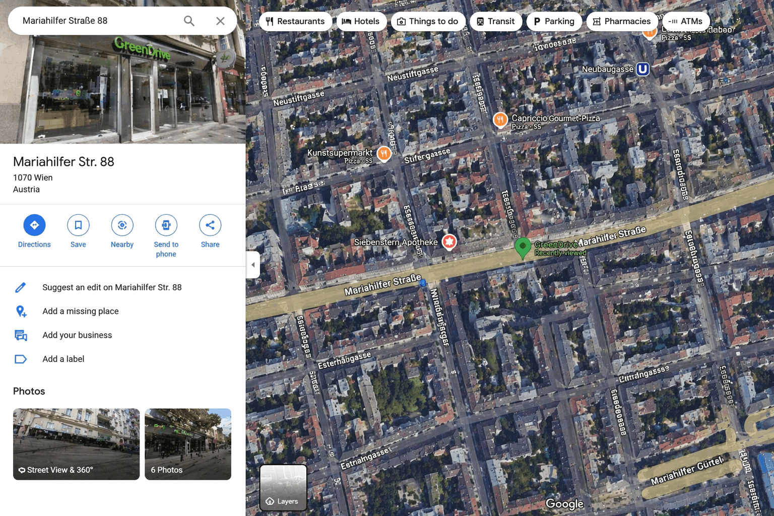 Карта: nextpulsex, Mariahilfer Straße 88, Wien